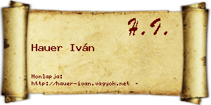 Hauer Iván névjegykártya